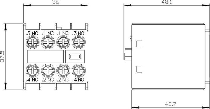 Produktbild Siemens AUX. SWITCH 2NO+2NC S00 & S0 SCREW