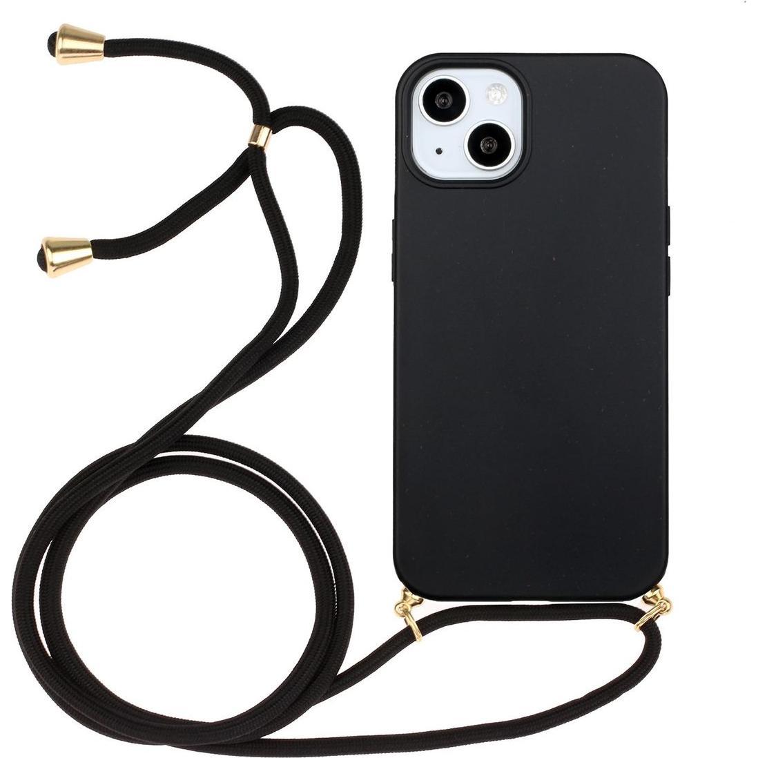 König Design Handykette Hülle Handy Schutz für Apple iPhone 15 Plus Case Cover Bumper Etuis, Handykette, Schwarz