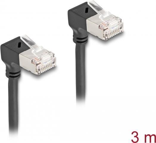 Actual product image Delock RJ45 network cable Cat.6A S/FTP Slim 90° top / top (S/FTP, CAT6a, 3 m)