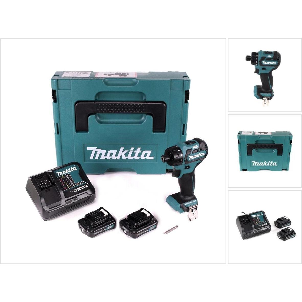 Makita, Bohrmaschine + Akkuschrauber, DF032DSAJ Cordless drill, 12V MAX, 2x2.0 Ah Li-ion 35/21 Nm, 0.88kg, 1/4 ", LED 2-...
