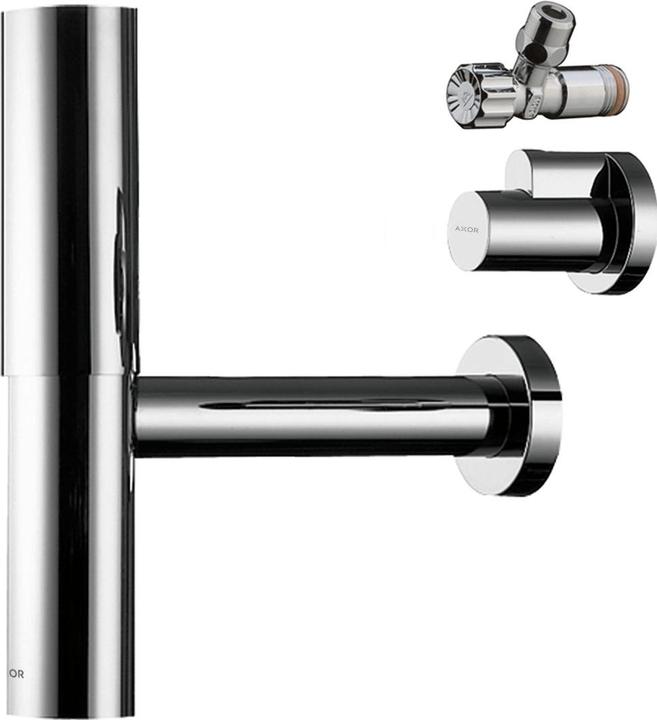 Produktbild Axor Designsiphon Set FLOWSTAR mit Eckventilen chrom (Ablaufgarnitur, 1 1/4")