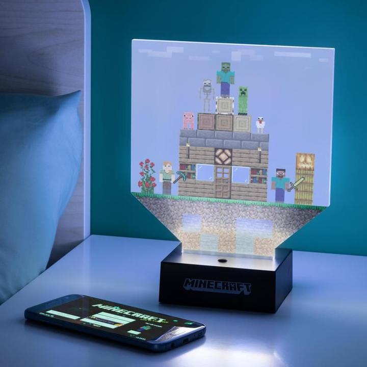 Actual product image Paladone Products Minecraft Build a Level lamp and 140 stickers