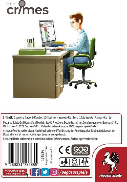 Actual product image Pegasus MiniCrimes - Game over (German, 1 - 6 Players)