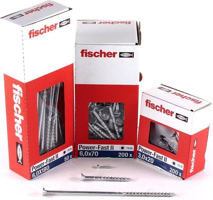 Actual product image Fischer PowerFast II 6.0x300 SK TX TG blvz 50 (50 Screws per piece)