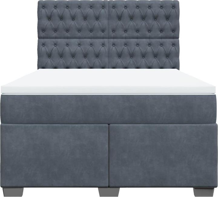 Image du produit vidaXL Bo x lit de saut avec matelas 140 x 200 cm velours (140 x 200)