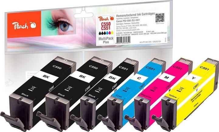 Produktbild Peach CLI-551XL/PGI-550XL (BK, C, M, PBK, Y)