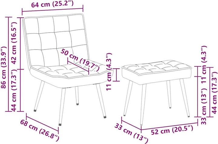 Produktbild vidaXL Relaxsessel mit Hocker