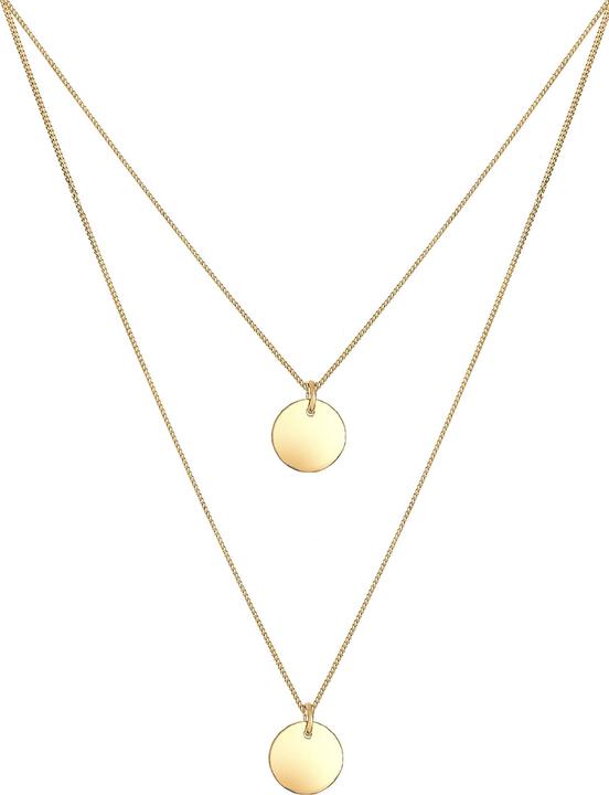 Actual product image Elli 2-lagige Basic-Lette mit Kreis-Anhäger (Sterling Silver, 45 cm)