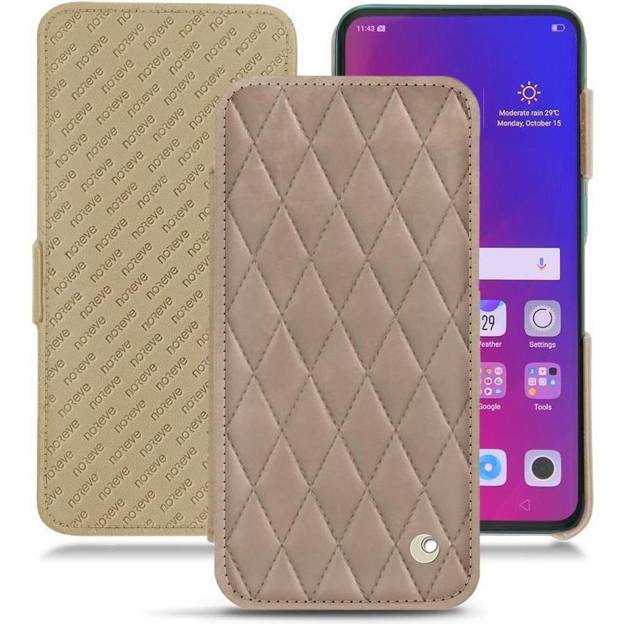 Thumbnail - Noreve Lederschutzhülle horizontal (Oppo Find X), Smartphone Hülle, Beige
