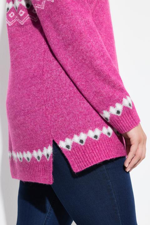 Produktbild Ulla Popken Norweger-Pullover, Rundhals, Langarm, weicher Strick (56)