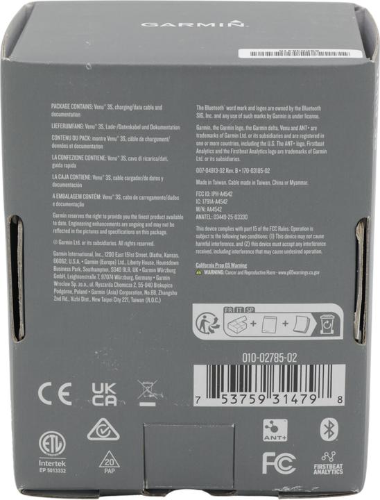 Produktbild Garmin Venu 3S (41 mm, nur WLAN)