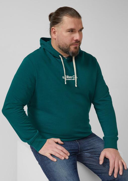 Produktbild s.Oliver Sweatshirt Kapuzenpullover aus Baumwollmix mit Label-Print (4XL)