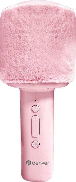 Denver Bluetooth Karaoke Microphone Speaker with fluffy top - Pink