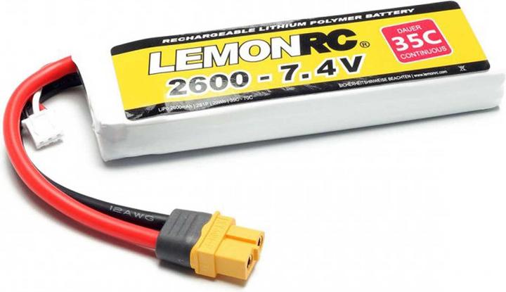 LemonRC Modèle de batterie (LiPo) 7,4 V 2600 mAh Nombre d'éléments : 2 35 C Softcase XT (7.40 V, 2600 mAh)