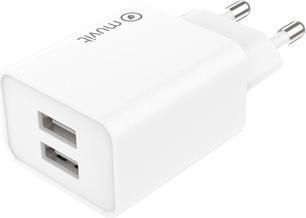 Image du produit Muvit Chargeur Secteur 12w 2 USB-A Plastique Recyclé Blanc (12 W, 2 ports)