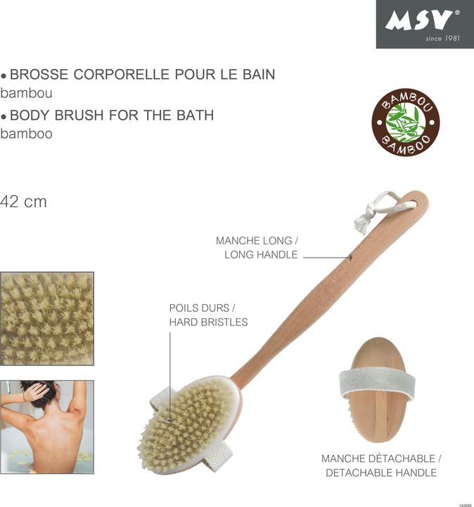 Actual product image Angela Bruderer Bath brush with long handle
