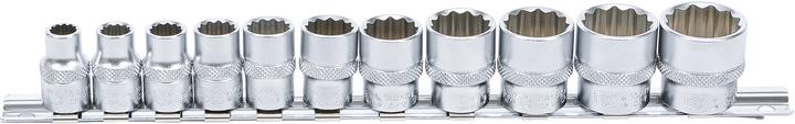 BGS Steckschlüssel-Einsatz-Satz, Zwölfkant Antrieb Innenvierkant 10 mm (3/8") Zollgrössen 11-tlg.