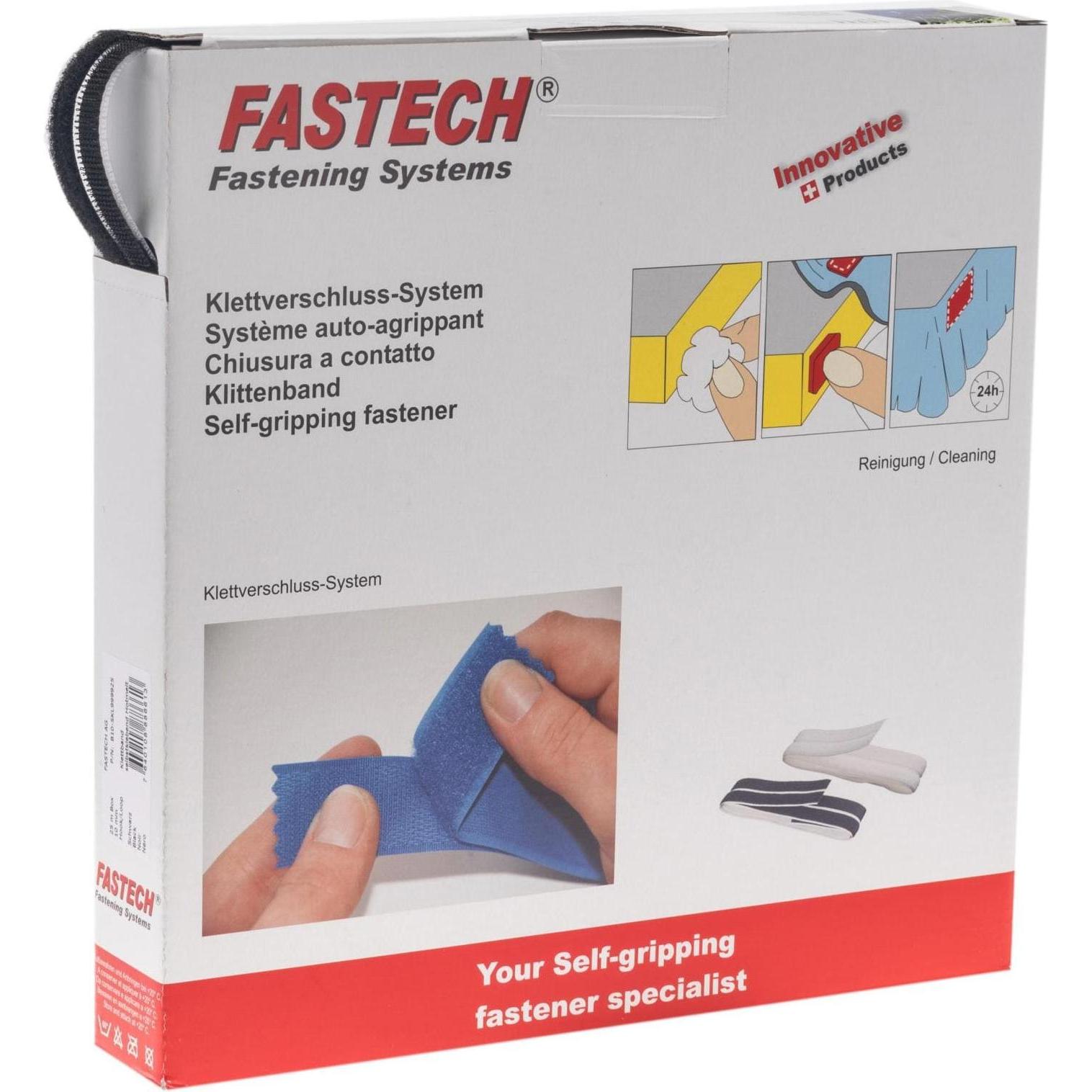 Fastech, Klettband, Klettband zum Aufkleben Haft- (10 mm)