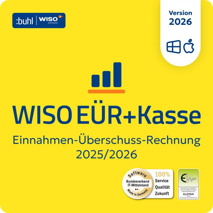 Buhl Data Service WISO EUR und Kasse 2026 PC und Mac Downlaod Code (1 User, 1 Devices/Users, unlimited)