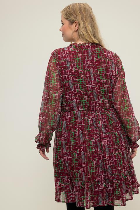 Actual product image Studio Untold Geometric Print Layered Chiffon Dress (50, 52)