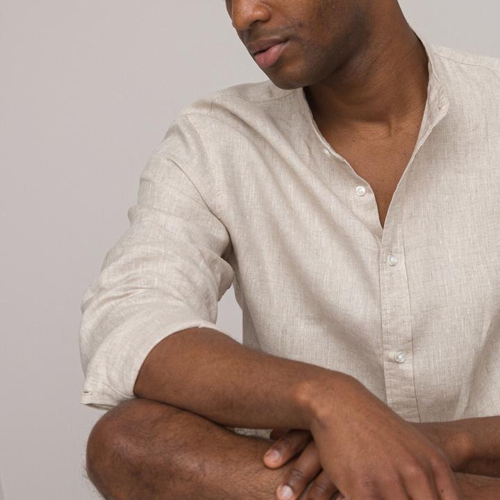 Immagine prodotto La Redoute Collections Camicia di lino dritta e firmata con colletto rialzato (XXL)