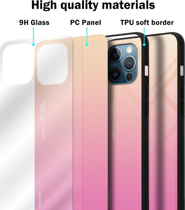Actual product image Cadorabo Bumper TPU 2 Farben Glas (Apple iPhone 13)