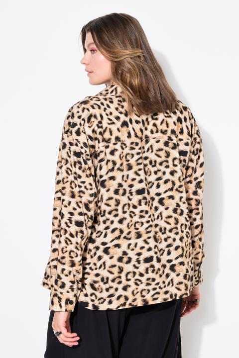Actual product image Studio Untold Leopard Print Linen Blend Jacket (56)