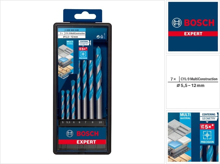 Actual product image Bosch Professional Zubehör Expert CYL-9 (5.5 mm, 6.0 mm, 5.0 mm, 10.0 mm, 7.0 mm, Ø 8.0 mm)