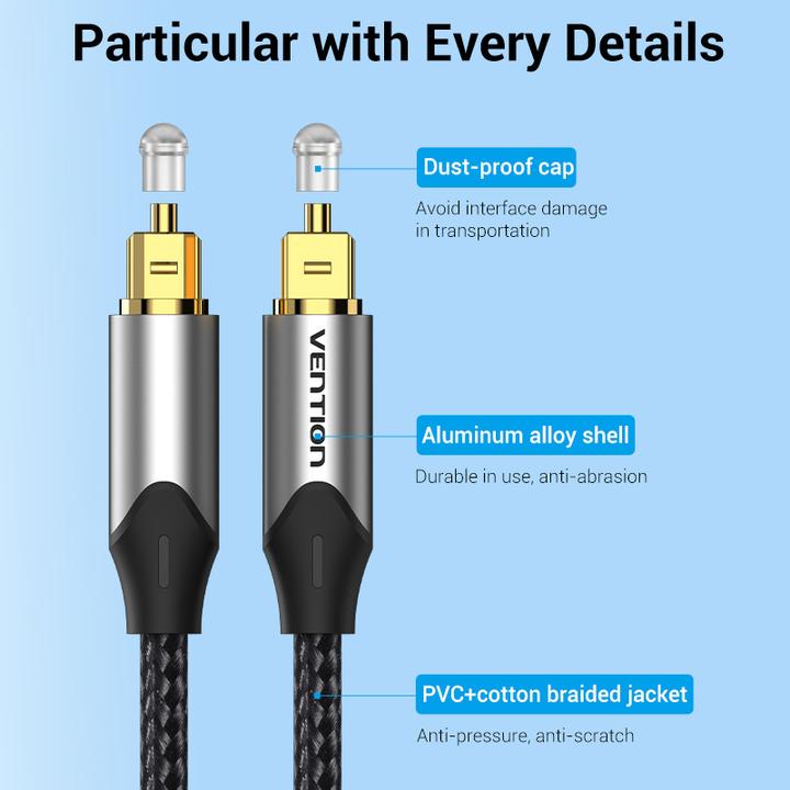 Produktbild Vention Optical Audio Cable 3m BAVHI Gray (3 m, TOSLINK)