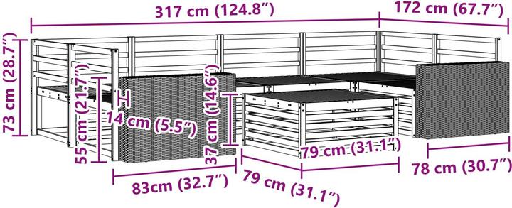 Produktbild vidaXL Outdoor-Sofa