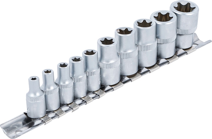 Productafbeelding BGS Doppenset E-profiel | Aandrijving vierkant 6,3 mm (1/4") / 10 mm (3/8") | SW E4...