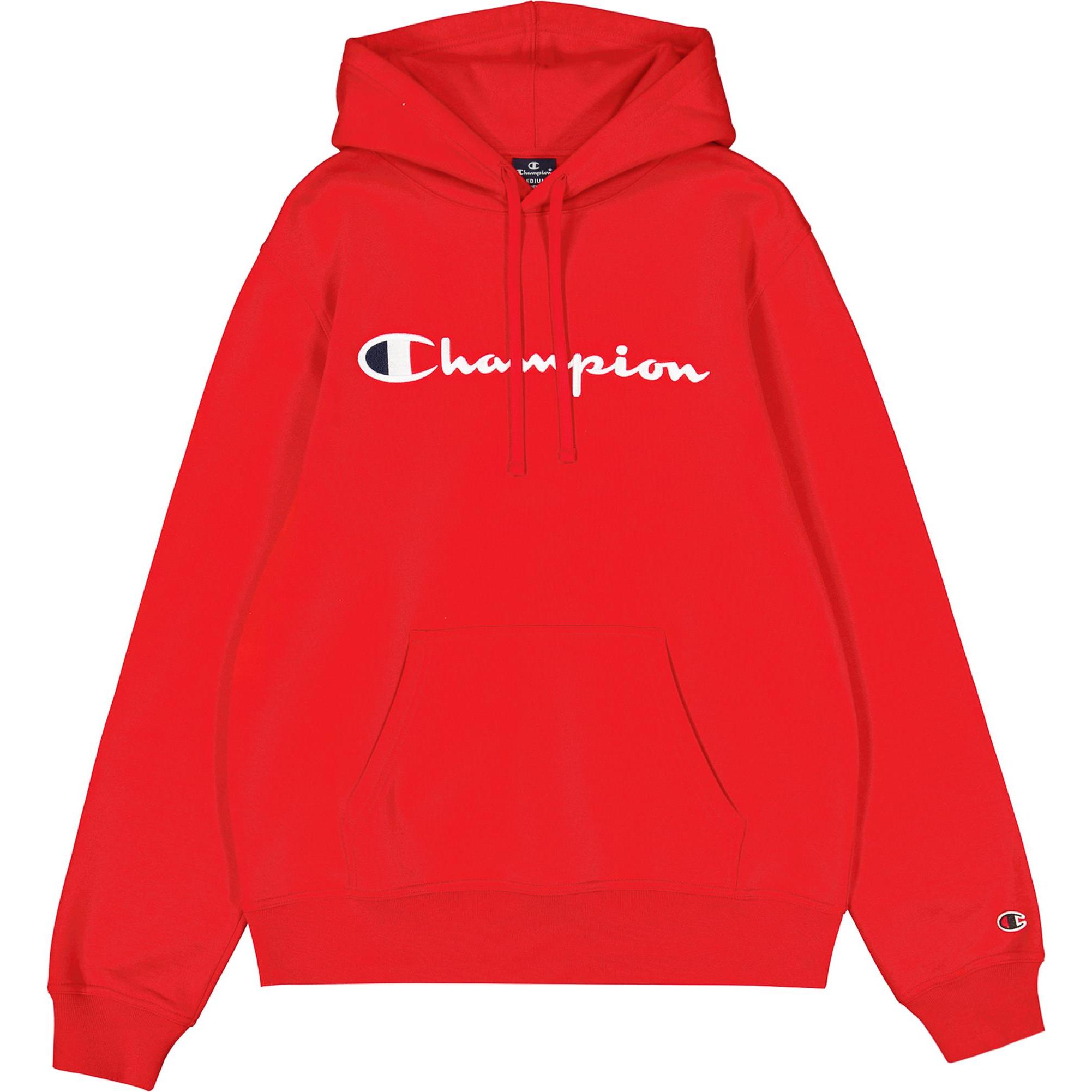 Champion, Uomini, Felpa + Maglione, Bluza męska Hooded czerwona 220253 RS054 L, Rosso, (L)
