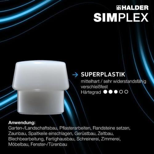 Produktbild Simplex Schonhammer mit TE-Gehäuse und Holzstiel, Ø 80, Gummikomposition mit Standfuss / Superplast (2820 g)