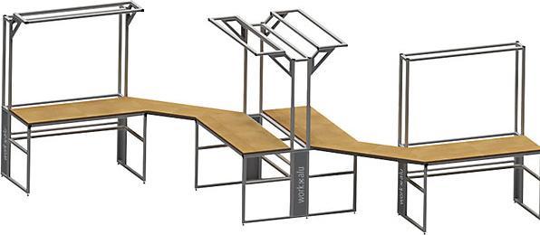 Actual product image Bedrunka & hirth workalu® aluminium workbench with system structure, one-sided (125 cm, 60 cm)