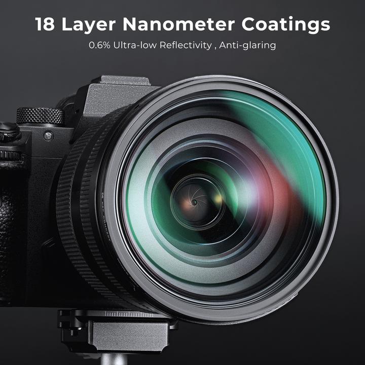 Image du produit K&F Concept Filtre à brouillard noir 67MM 1/4, 18 couches vertes ultrafines (série C) (4 mm, Filtre Black Mist)