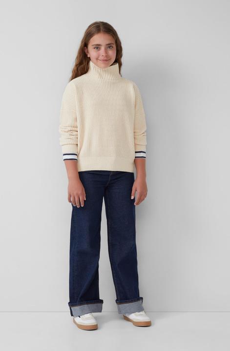 Produktbild s.Oliver Strickpullover Loose Fit Strickpullover mit Stehkragen aus Chenille-Garn (134, 140)