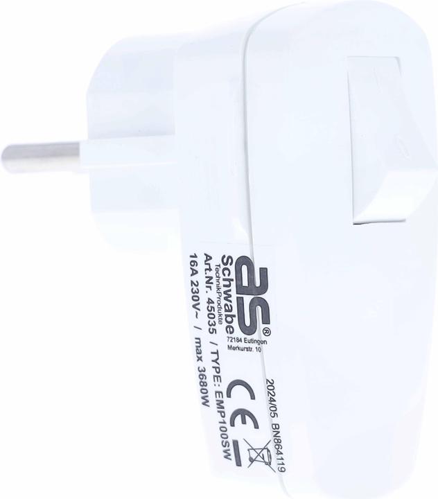 Actual product image As - Schwabe Earthing contact angled plug Switch (CEE 7/7)