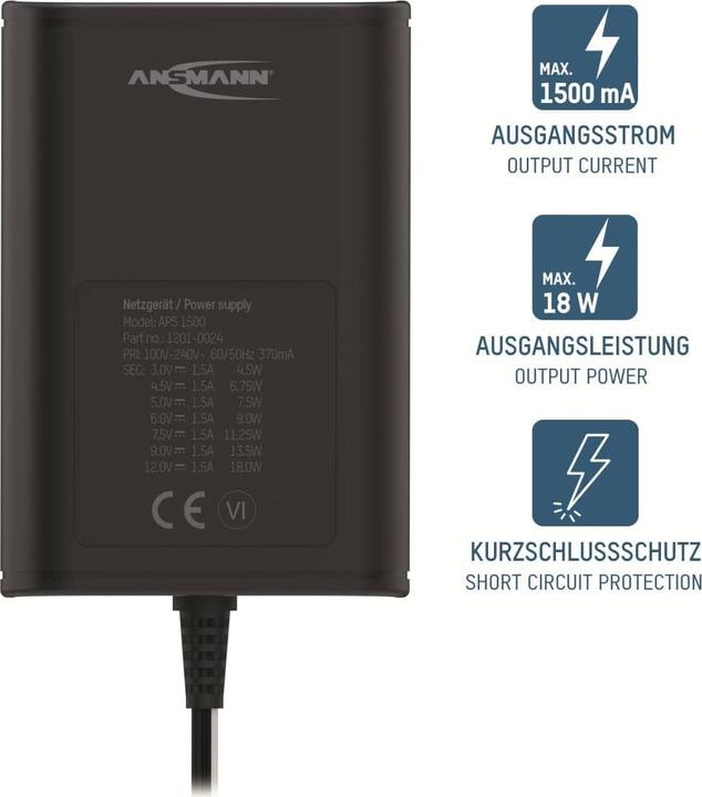 Image du produit Ansmann APS 1500 max. 18 W NOUVEAU