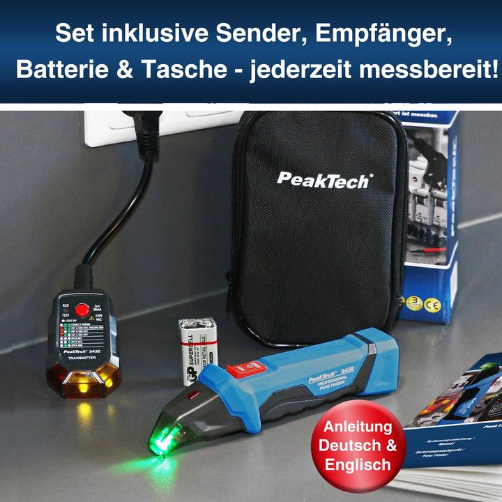 Produktbild Peaktech P 3432 Leitungssuchgerät / Stromkreisdetektor