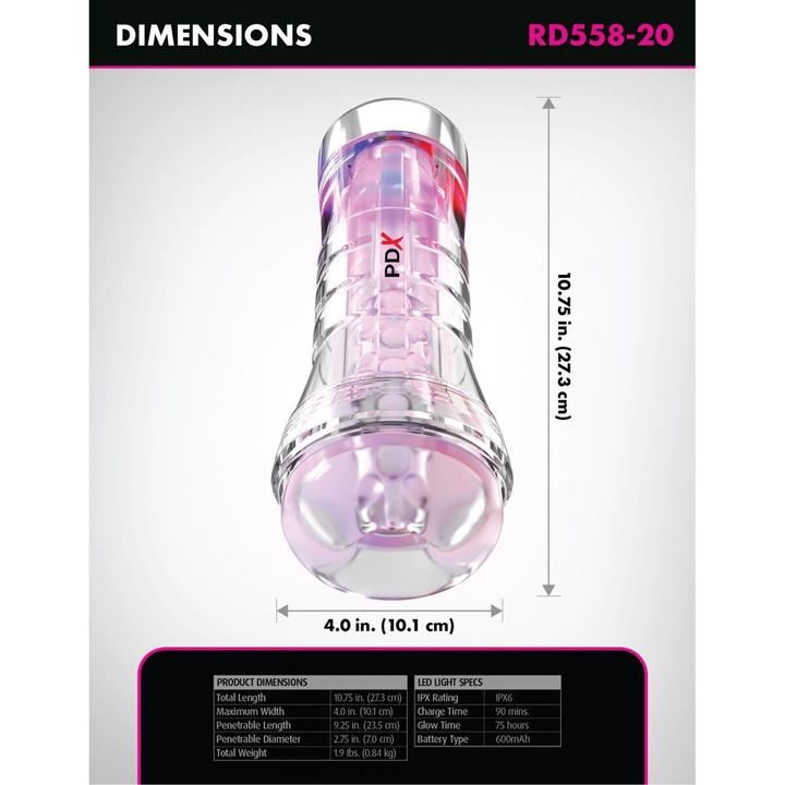 Produktbild Pipedream Viewtube XXL See-Thru Ez-Grip LED Stroker