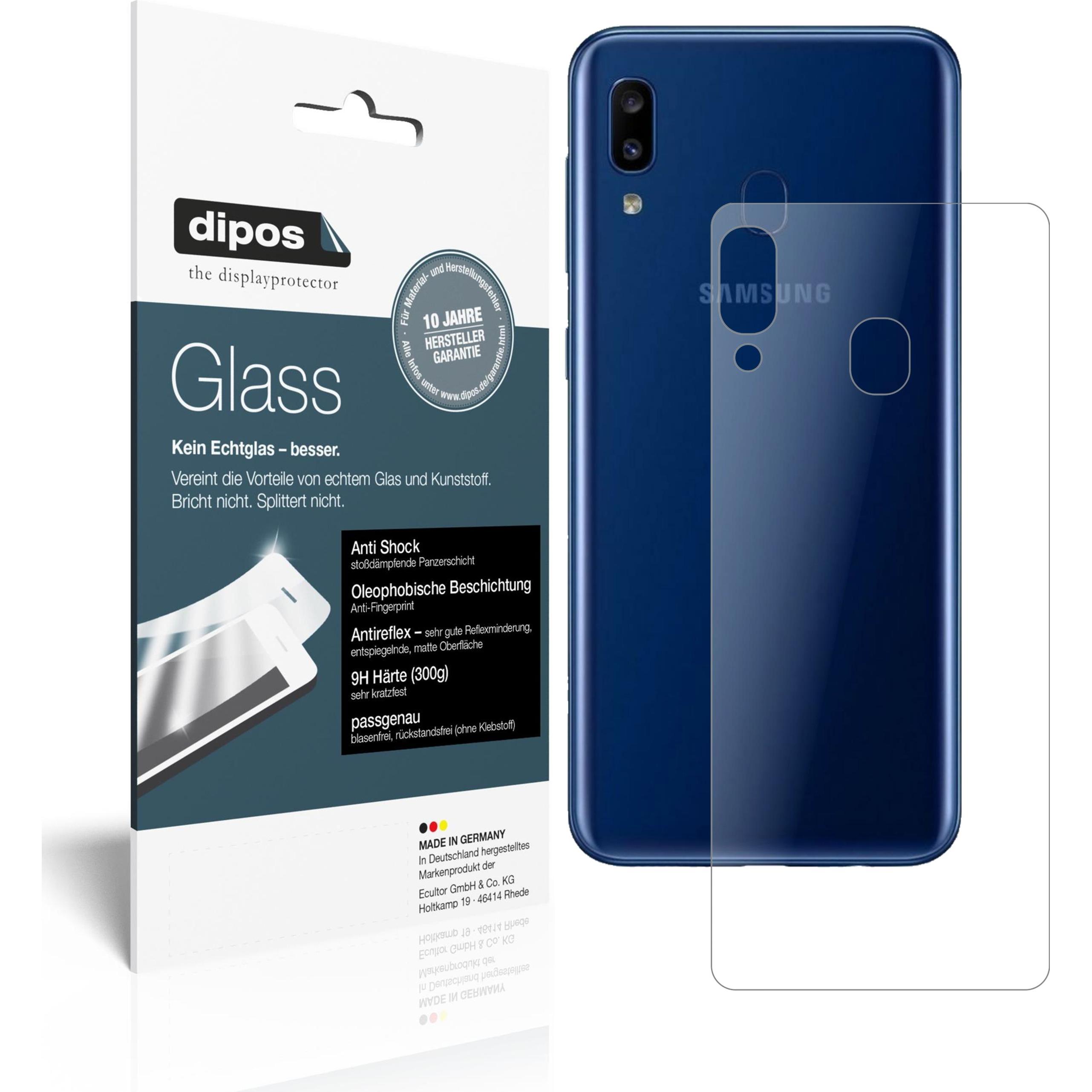 Dipos Displayschutz Anti-Shock (2 Stück, Samsung Galaxy A20), Smartphone Schutzfolie, Transparent