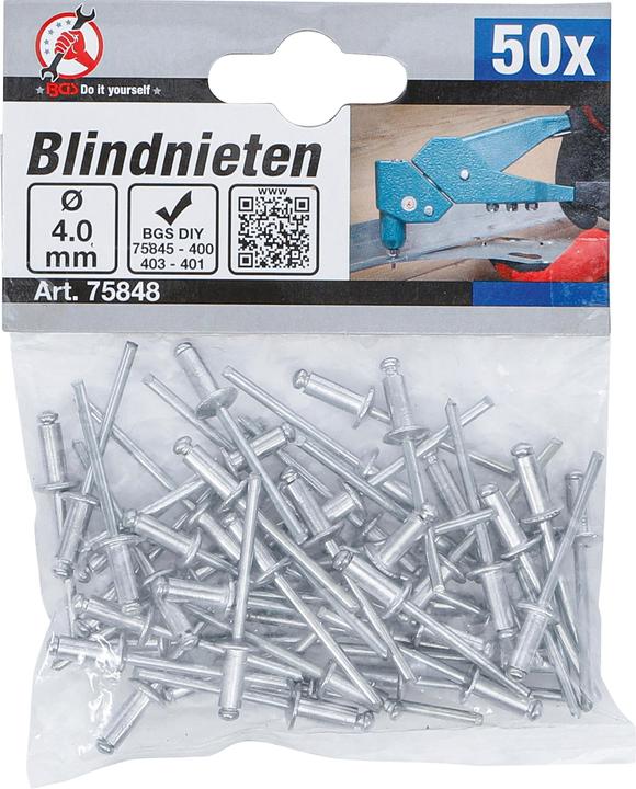 Produktbild BGS Blindnieten-Sortiment Ø 4,0 mm 50-tlg.
