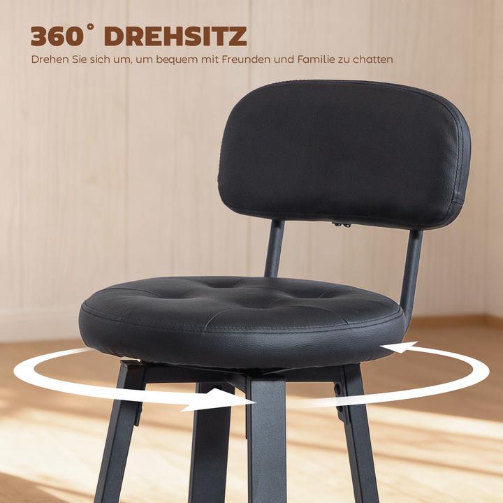 Produktbild Homcom Barhocker Kunstleder, Metall Schwarz