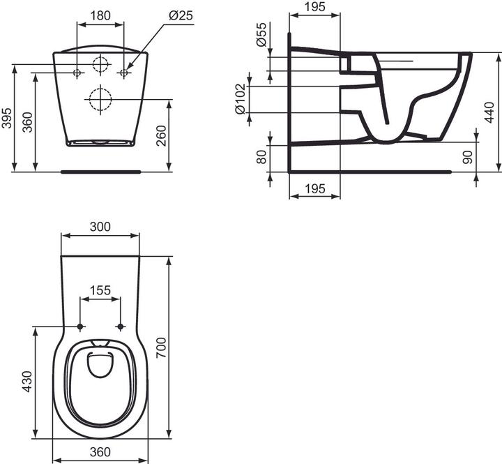 Produktbild Ideal Standard splrandloses Tiefspl-WC Connect Freedom wei E819401