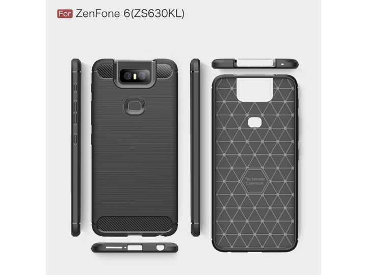 Actual product image Screenguard Asus ZenFone 6 Cover Carbon Brushed Soft TPU (Asus Zenfone 6)