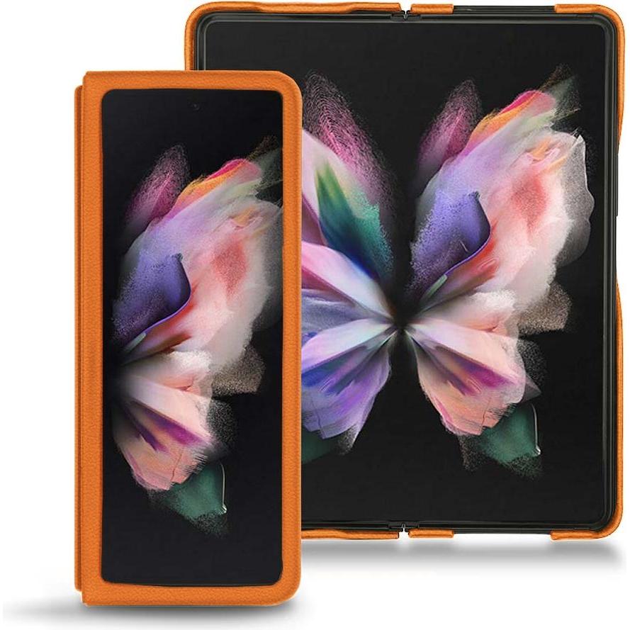 Noreve Lederschutzhülle (Samsung Galaxy Z Fold3), Smartphone Hülle, Orange