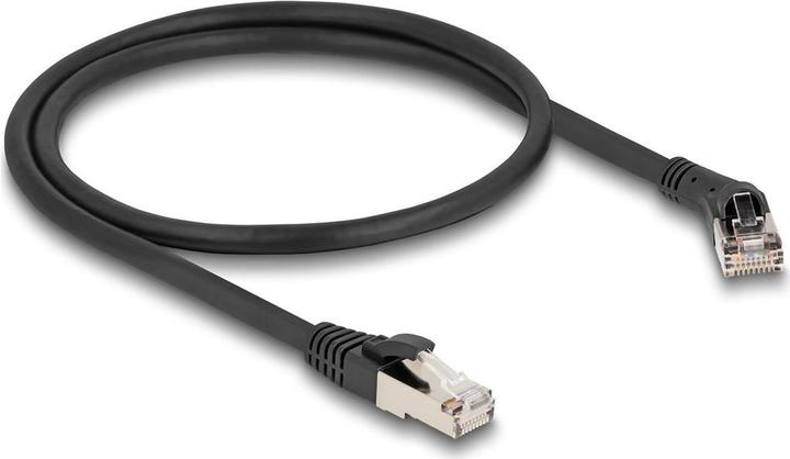 Produktbild Delock RJ45 Netzwerkkabel Cat.8.1 S/FTP Stecker 45ï¿½ nach rechts gewinkelt zu Stecker gerade bis 40 (S/FTP, CAT8.1, 0.50 m)