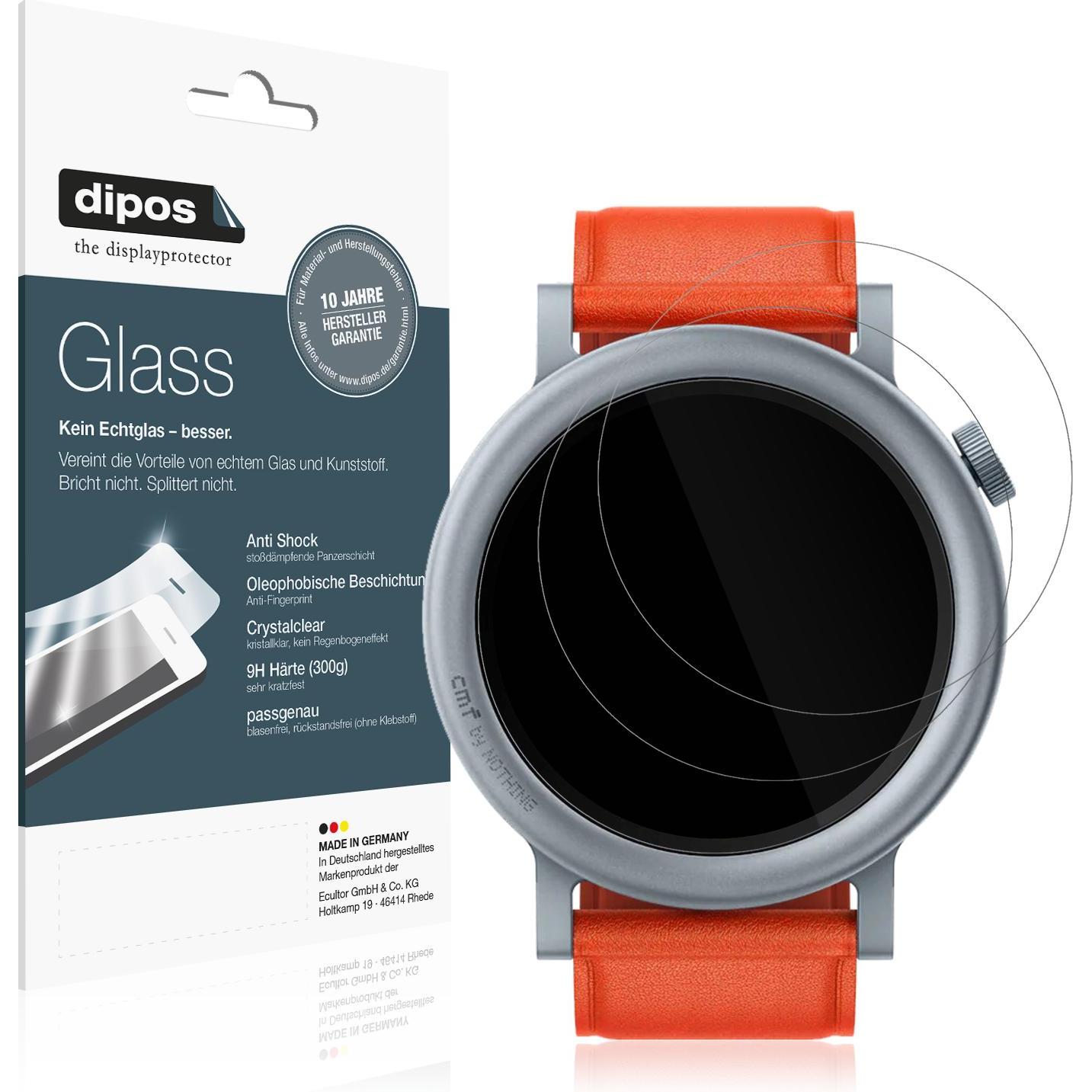 Dipos Anti-Shock Displayschutz 9H, Smartwatch Schutzfolie, Transparent