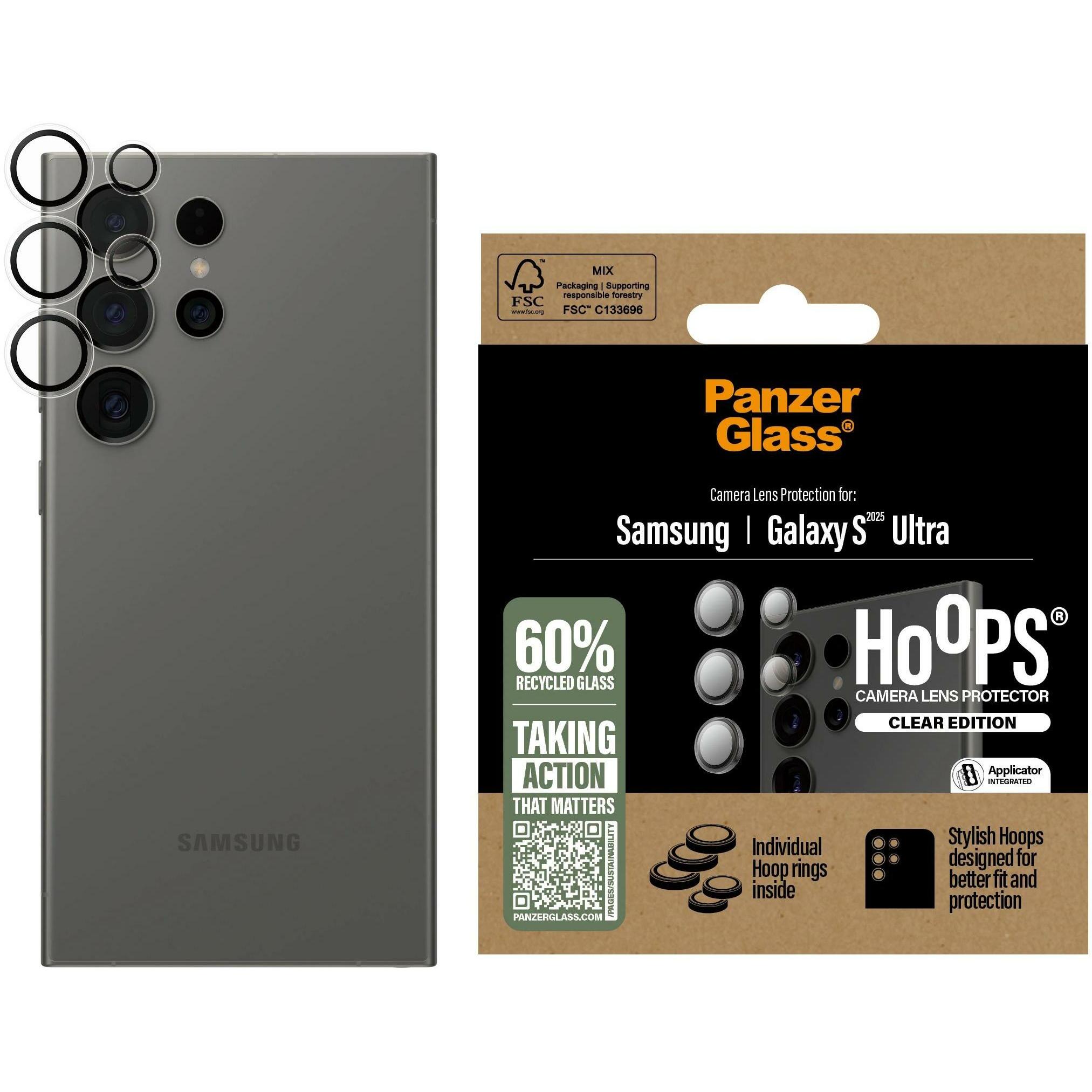 PanzerGlass Hoops (1 Pcs., Samsung Galaxy S25 Ultra), Smartphone beschermfolie, Transparant