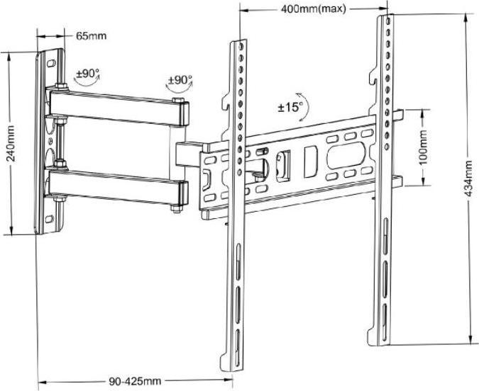 Actual product image Maclean MC-761 - VESA Monitor/TV Holder, 26-55", black, 30 kg (Table, 30 kg, 26" - 55")